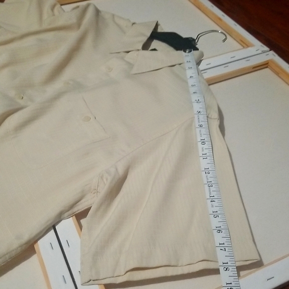 Haggar - Button down shirt, Size - M, Color - White/tan/cream - Picture 12 of 12